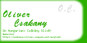 oliver csakany business card