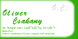 oliver csakany business card